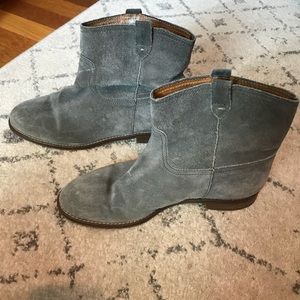 Madewell, Suede Ankle Boot, Grey. Size 9